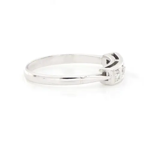 Vintage - No Reserve Price - 18 karaat Witgoud - Ring - 0.20 ct