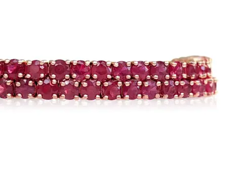 5.04 Carat Natural Red Ruby Tennis - 14 karaat Rosé goud - Armband - GEEN RESERVE