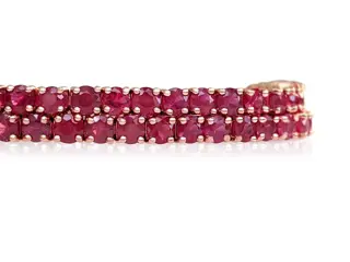 5.04 Carat Natural Red Ruby Tennis - 14 karaat Rosé goud - Armband - GEEN RESERVE