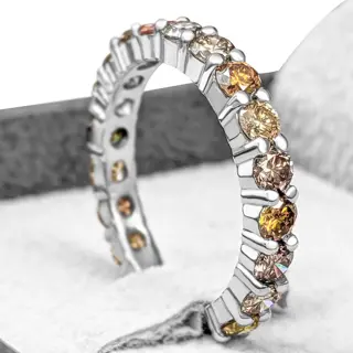 2.00 Carat Fancy Diamonds Half Eternity - 14 karaat Witgoud - Ring - GEEN RESERVE