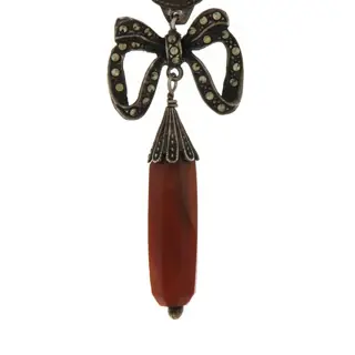 925 Zilver - Collier met hanger Carneool