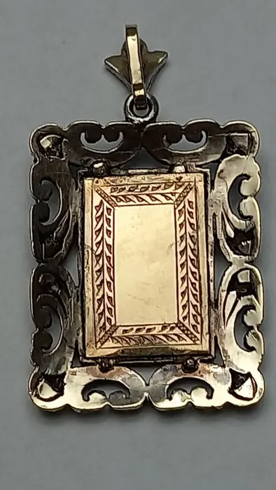 19.2 karaat Geel goud, Zilver - Hanger Diamant - Turkooizen