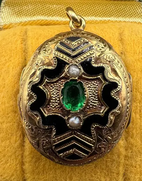 NO RESERVE PRICE - 18 karaat Geel goud - Hanger - parels, onyx