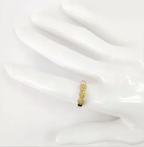 0.63 ct fancy intense yellow diamond designer ring - 14 karaat Rosé goud - Ring Diamant - Diamanten, AIG gecertificeerd zonder reserve