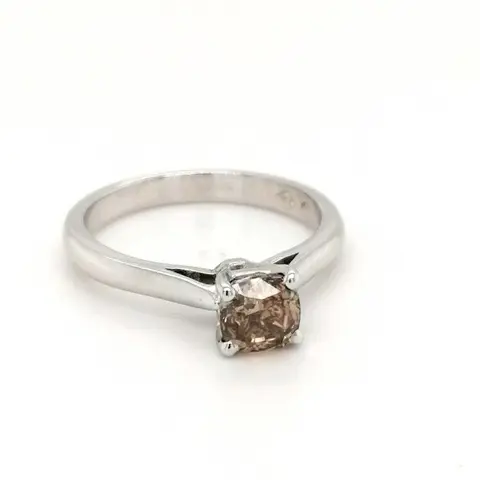 ***no reserve price* Witgoud - Soliter ring - 1.03 ct Diamant