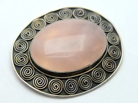 925 Zilver - Broche - 20.00 ct Quartz