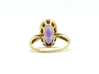 NO RESERVE - 18 karaat Geel goud, Witgoud - Ring - 1.90 ct Amethist - Diamanten