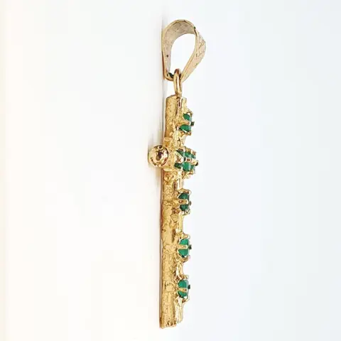 18 karaat Geel goud - Hanger - 0.79 ct Smaragd - Smaragden