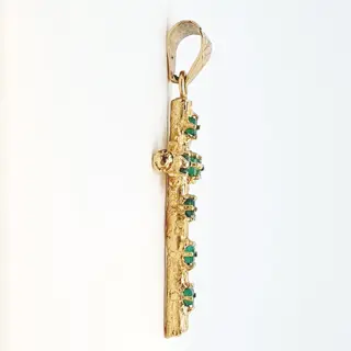 18 karaat Geel goud - Hanger - 0.79 ct Smaragd - Smaragden