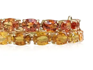 25.46 Carat Natural Sapphire Tennis Riviera - 14 karaat Geel goud - Armband - GEEN RESERVE