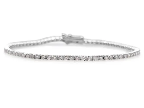 2.06 Carat Fancy Light Pink Diamond Tennis Riviera - 14 karaat Witgoud - Armband - GEEN RESERVE