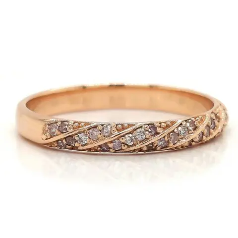 *NO RESERVE PRICE* 0.26ct Pink Diamond Ring - 14 karaat Rosé goud - Ring