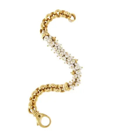 Filippini - 18 karaat Geel goud - Armband Zoetwater parel