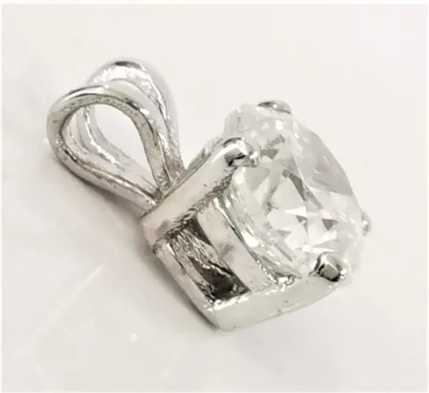 0.75 ct vs diamond pendant - 14 karaat Witgoud - Hanger - AIG gecertificeerd zonder reserve