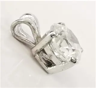 0.75 ct vs diamond pendant - 14 karaat Witgoud - Hanger - AIG gecertificeerd zonder reserve