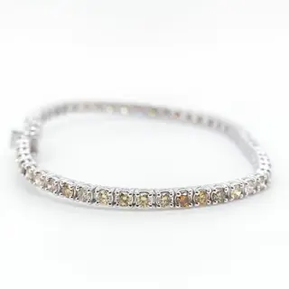 No reserve price - 3.08 tcw - 18 karaat Witgoud - Armband Diamant
