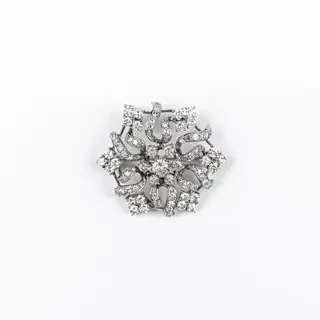 18 karaat Witgoud - Broche - 4.33 ct Diamant - Diamanten