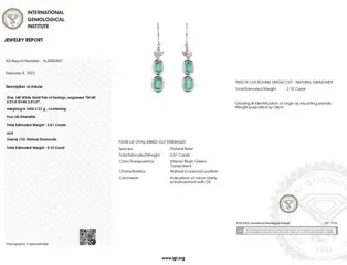 No Reserve Price - IGI Report - 14 karaat Witgoud - Oorbellen - 2.01 ct Smaragd - Diamanten