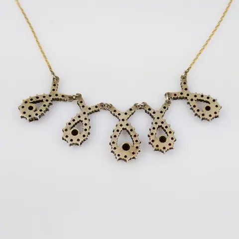 Friedrich Binder - 14 karaat Goud, Zilver - Halsketting - 9.50 ct Granaat