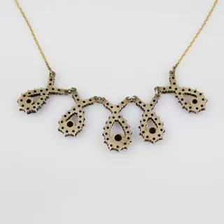 Friedrich Binder - 14 karaat Goud, Zilver - Halsketting - 9.50 ct Granaat