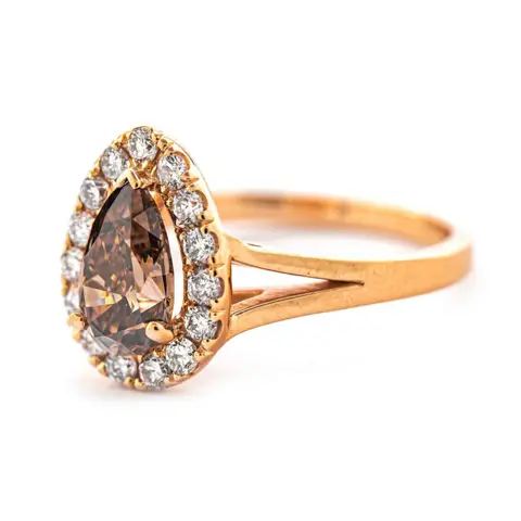 1.37 tcw VVS2 Diamond Ring - 14 karaat Rosé goud - Ring - 1.07 ct Diamant - Diamanten van 0,30 ct - geen minimumprijs