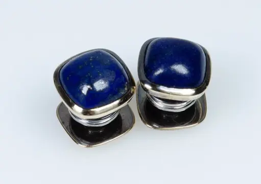 835 Verguld, Zilver - Manchetknopen - Lapis lazulis