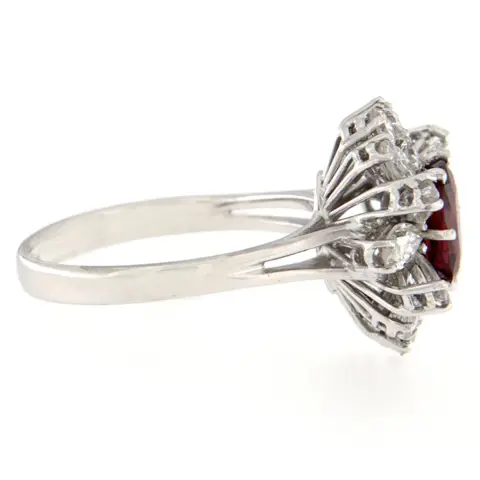 18 karaat Witgoud - Ring - 1.80 ct Robijn - Ct 1.65 Diamanten - Meesterstenen n 6222PT356