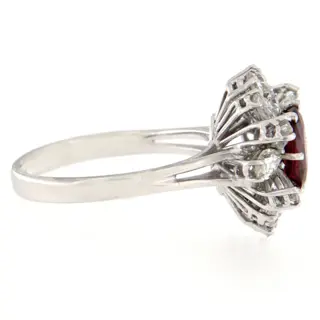 18 karaat Witgoud - Ring - 1.80 ct Robijn - Ct 1.65 Diamanten - Meesterstenen n 6222PT356