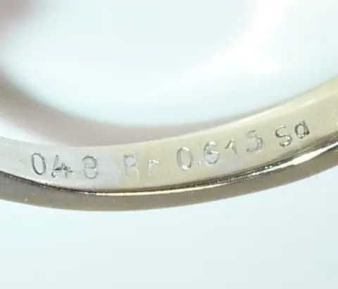 18 karaat Witgoud - Ring - 0.48 ct Diamant - + 0,615ct. saffieren