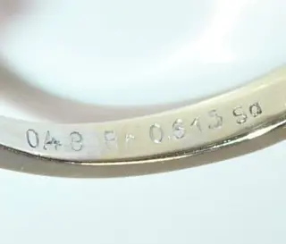 18 karaat Witgoud - Ring - 0.48 ct Diamant - + 0,615ct. saffieren