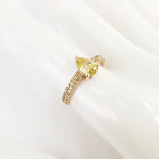 0.90 ct vs fancy yellow & 0.30 ct vs mix color diamonds designer solitaire ring - 14 karaat Rosé goud - Ring Diamant - Diamanten, AIG gecertificeerd zonder reserve