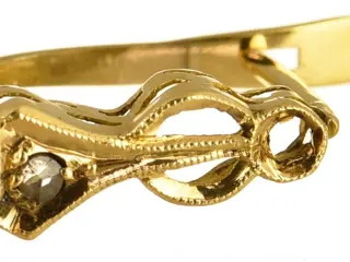 18 karaat Goud - Oorbellen, Ring, Set - Diamanten