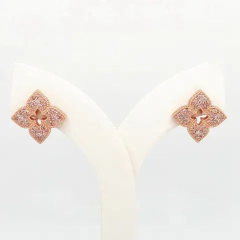 IGI Certified 0.45ct Pink Diamond Earrings - 14 karaat Rosé goud - Oorbellen - ***Geen minimumprijs***
