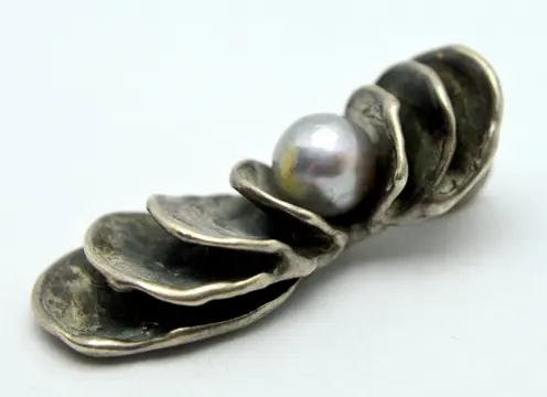 Brutalist - 925 Zilver - Hanger Zoetwater parel