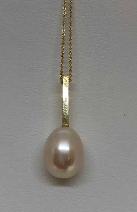 Freshwater Drop Pearl - 18 karaat Geel goud - Halsketting