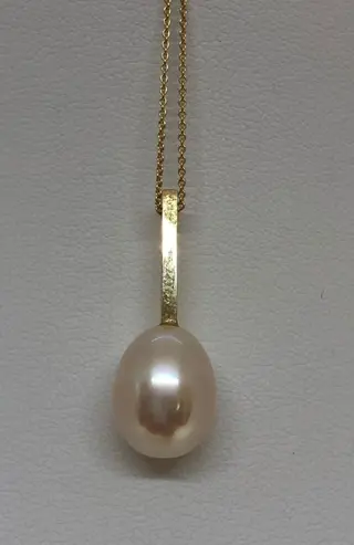 Freshwater Drop Pearl - 18 karaat Geel goud - Halsketting