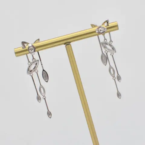 Bliss - 18 karaat Witgoud - Oorbellen - 0.03 ct