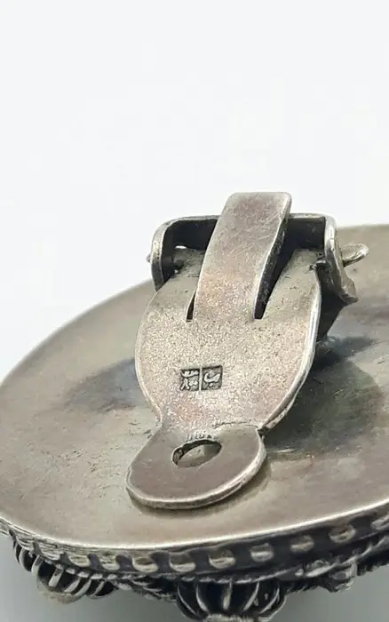 Zeeuws - 925 Zilver - Broche, Oorbellen