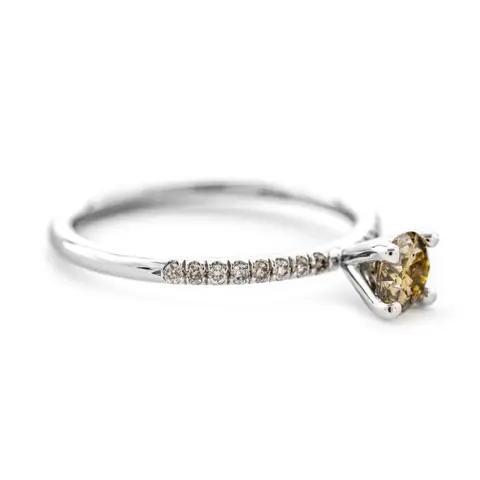 0.55 tcw VS2 Diamond Ring - 14 karaat Witgoud - Ring - 0.45 ct Diamant - Diamanten van 0,10 ct - geen minimumprijs