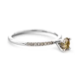 0.55 tcw VS2 Diamond Ring - 14 karaat Witgoud - Ring - 0.45 ct Diamant - Diamanten van 0,10 ct - geen minimumprijs