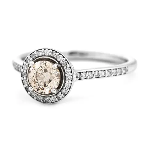 0.91 tcw VS2 Diamond Ring - 14 karaat Witgoud - Ring - 0.72 ct Diamant - Diamanten van 0,19 ct - geen minimumprijs