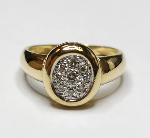 NO RESERVE - 18 karaat Goud - Ring - 0.05 ct Diamant - Diamanten