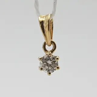 Vintage - 14 karaat Goud - Hanger - 0.17 ct Diamant
