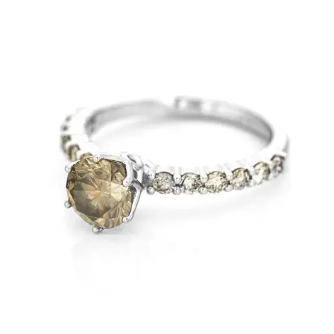 1.89 tcw Diamond Ring - 14 karaat Witgoud - Ring - 1.47 ct Diamant - Diamanten van 0,42 ct - geen minimumprijs