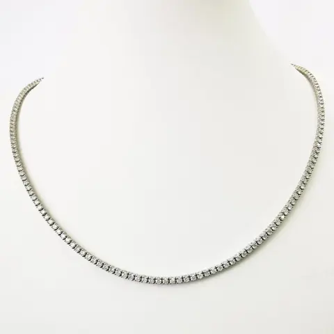 5.50 ct fancy yellow diamond designer eternity necklace - 14 karaat Witgoud - Halsketting Diamant - Diamanten, AIG gecertificeerd zonder reserve