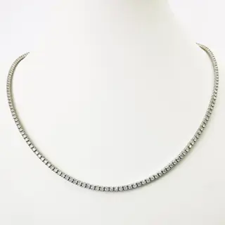 5.50 ct fancy yellow diamond designer eternity necklace - 14 karaat Witgoud - Halsketting Diamant - Diamanten, AIG gecertificeerd zonder reserve