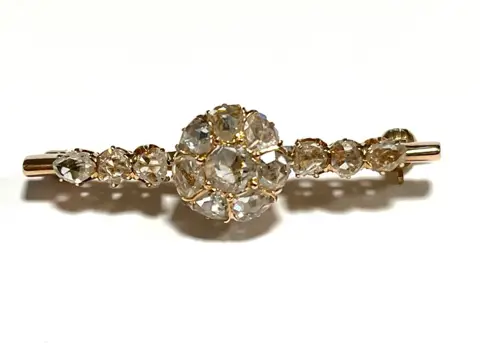 18 karaat Geel goud - Broche - Diamanten