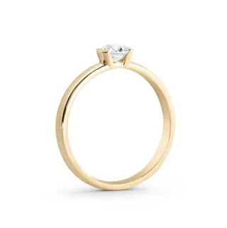 0.51 CT Round Brilliant Cut 0.51ct I/VS1 Solitaire Diamond 14K yellow gold ring with GIA lab report. - 14 karaat Geel goud - Ring