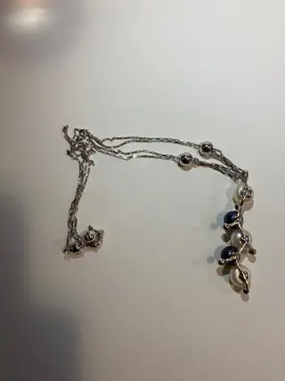 18 karaat Witgoud - Collier met hanger Akoya parel - Diamanten