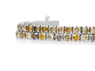 3.40 Carat Fancy Colors Diamond Tennis Riviera - 14 karaat Witgoud - Armband - GEEN RESERVE